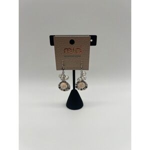 Mia Inspirations Kim Min Sun Silver Tone Faux Marble Bead Drop Earrings MFE1009